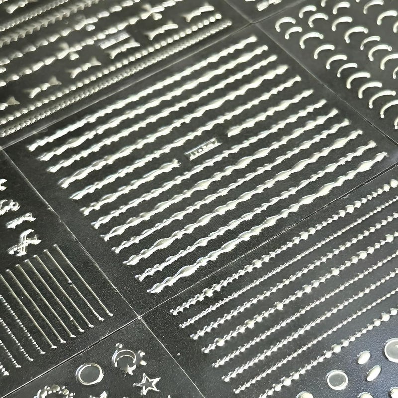 SPLOCUDU 30 Sheets Silver Nail Art Stickers 3D Self-Adhesive Line Nail Decals Silver Star Nail Stickers Moon Heart Nail Supplies Nail Art Design for DIY Acrylic Nails Decoration Accessories for Women - Image 4